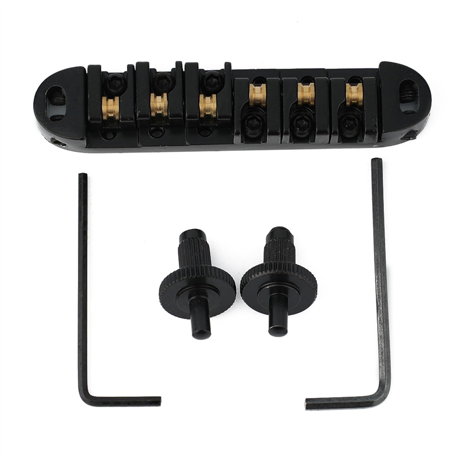 Siodełko Rolkowe Mostek Do Gitary Siodła Rolkowe Srebrny Stop Cynku Czarna Miedź Mostek Do Gitary Elektrycznej (Color : Black)