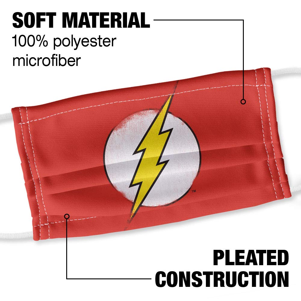 The Flash Rough Flash Logo 1-Ply Reusable Face Mask Covering with Adjustable Nose Wire, Unisex