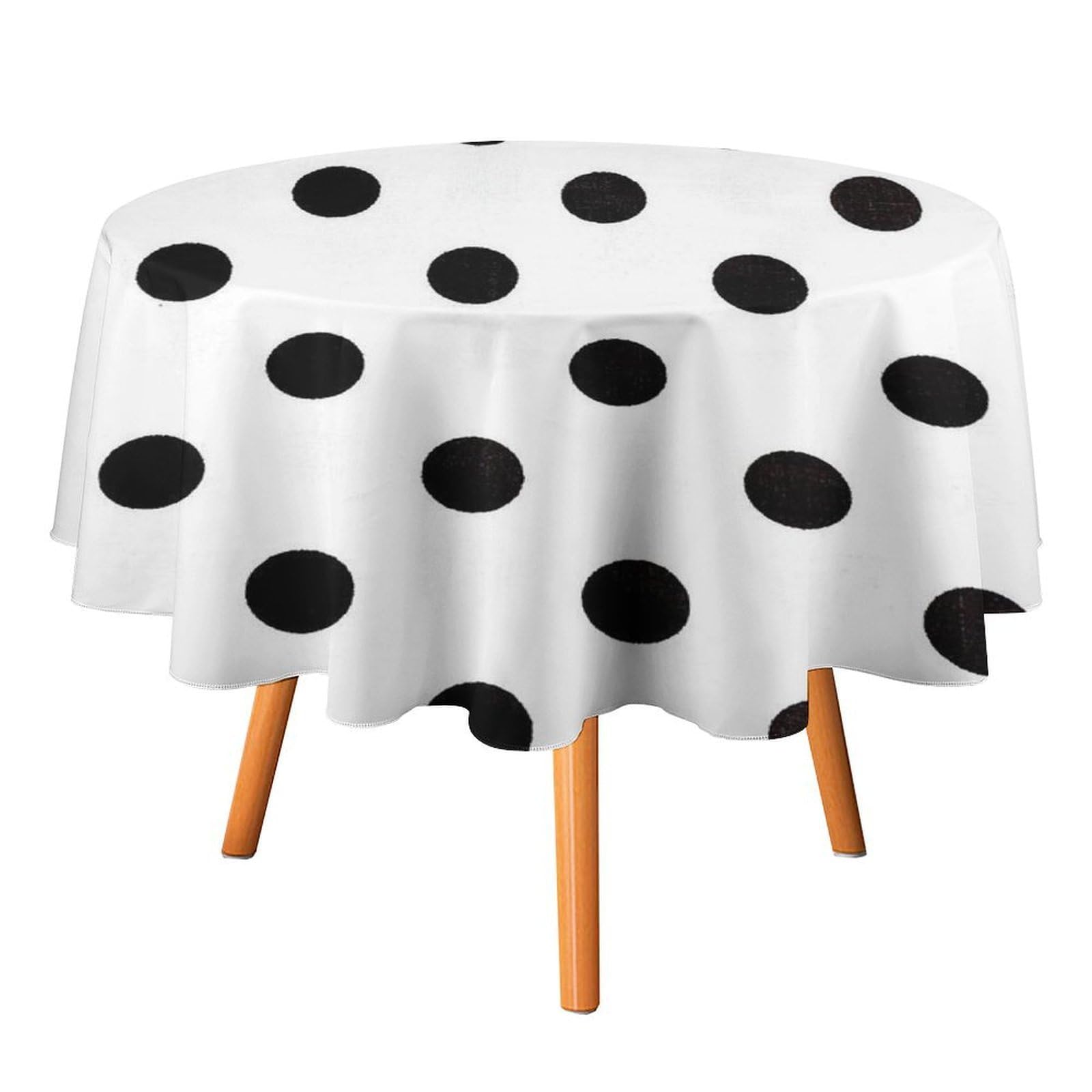 SMAZDFXX Polka Dot Tablecloth 36x36in Round Table Cloth Durable Polyester, Washable Stain Resistant Table Cover for Indoor Outdoor (Picnic, Dining, Party)