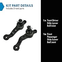 Vista 756 de TRQ, junta de rótula inferior delantera para el lado del conductor y del acompañante