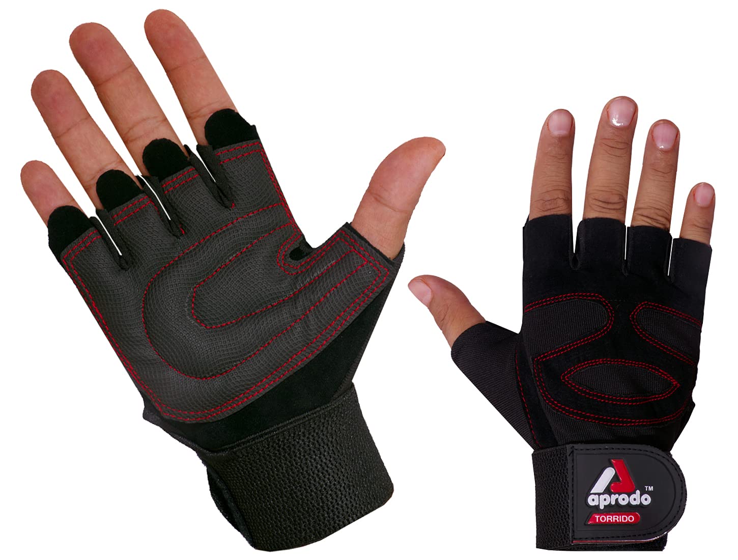 Aprodo Torrido Fitness Gym Gloves with Wrist Wrap Support, for Men and Women, Free Size (All Black) (B09GB6R19D) Amazon Price History, Amazon Price Tracker