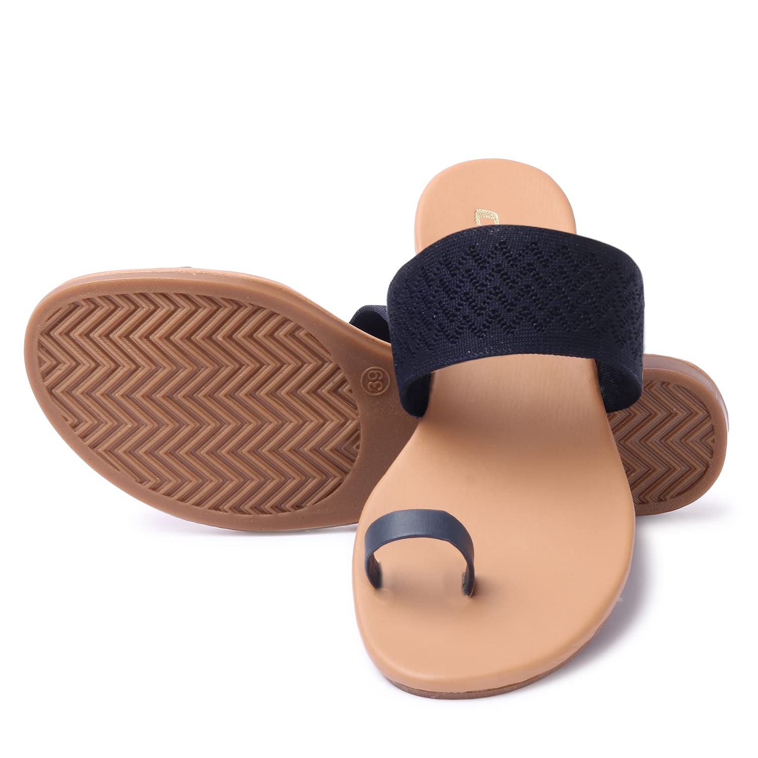 KKF Footwear Kolhapuri Design Stylish Sandal Falt Chappal for Women and Girls (Blue) (B0CPF34G9D) Amazon Price History, Amazon Price Tracker