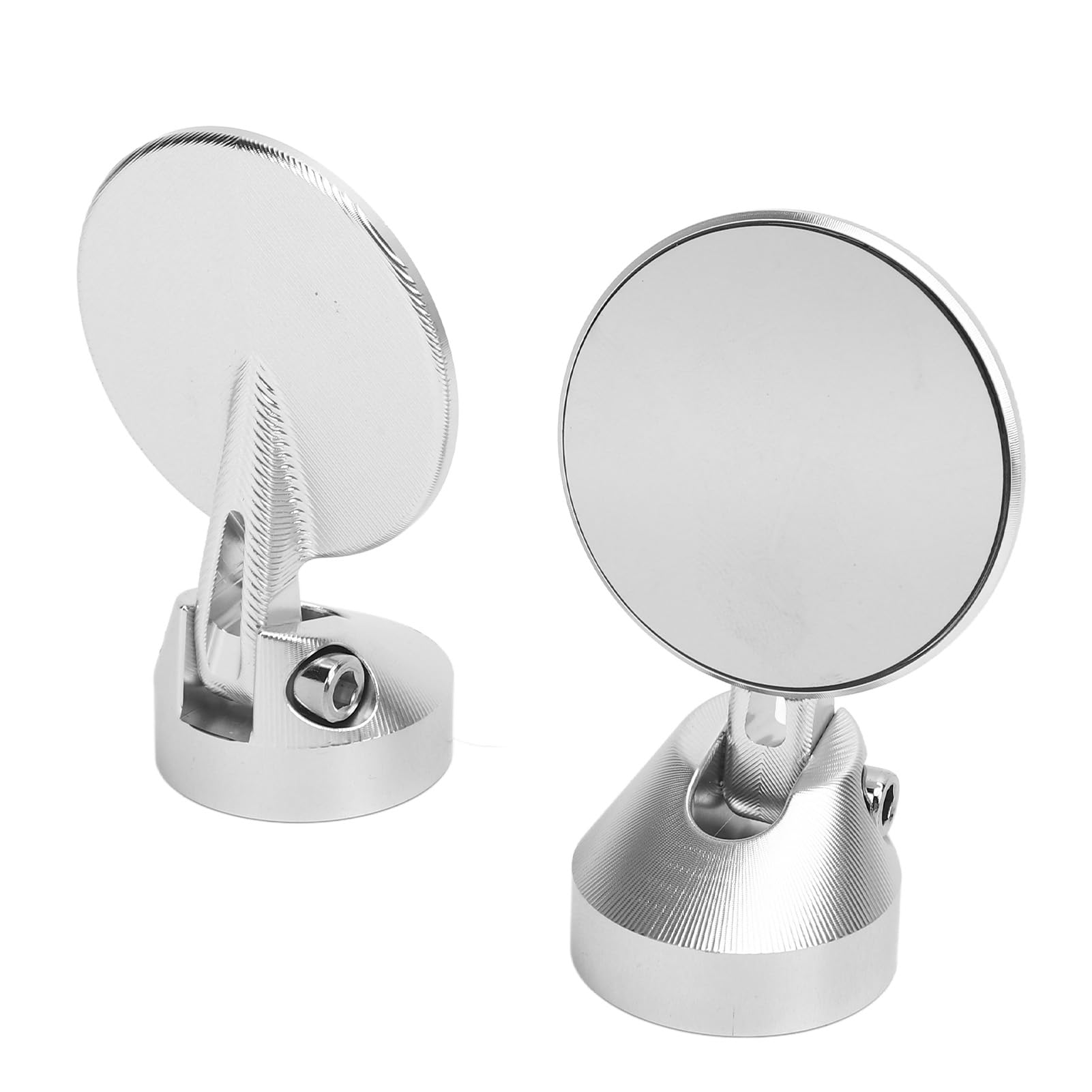 Jiawu Round Bar End Mirror Sturdy Handlebar Rear View Mirror for GTS 150 250 300 2013-2024, 2x Rearview (Silver)