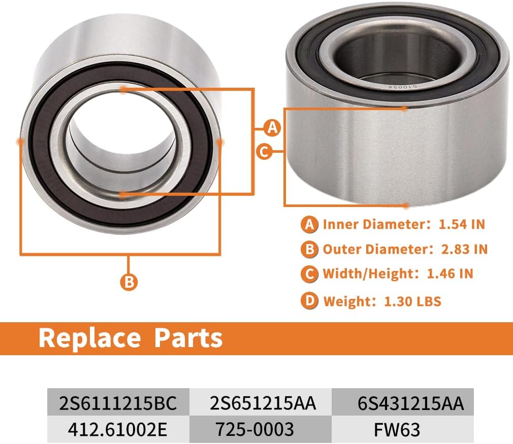 Pair 510056 Front Wheel Bearing and Hub Compatible with Ford Focus 2000 2011, Fiesta 2011 2012 2013, Mazda 2 2011 2012 2013 - Image 5