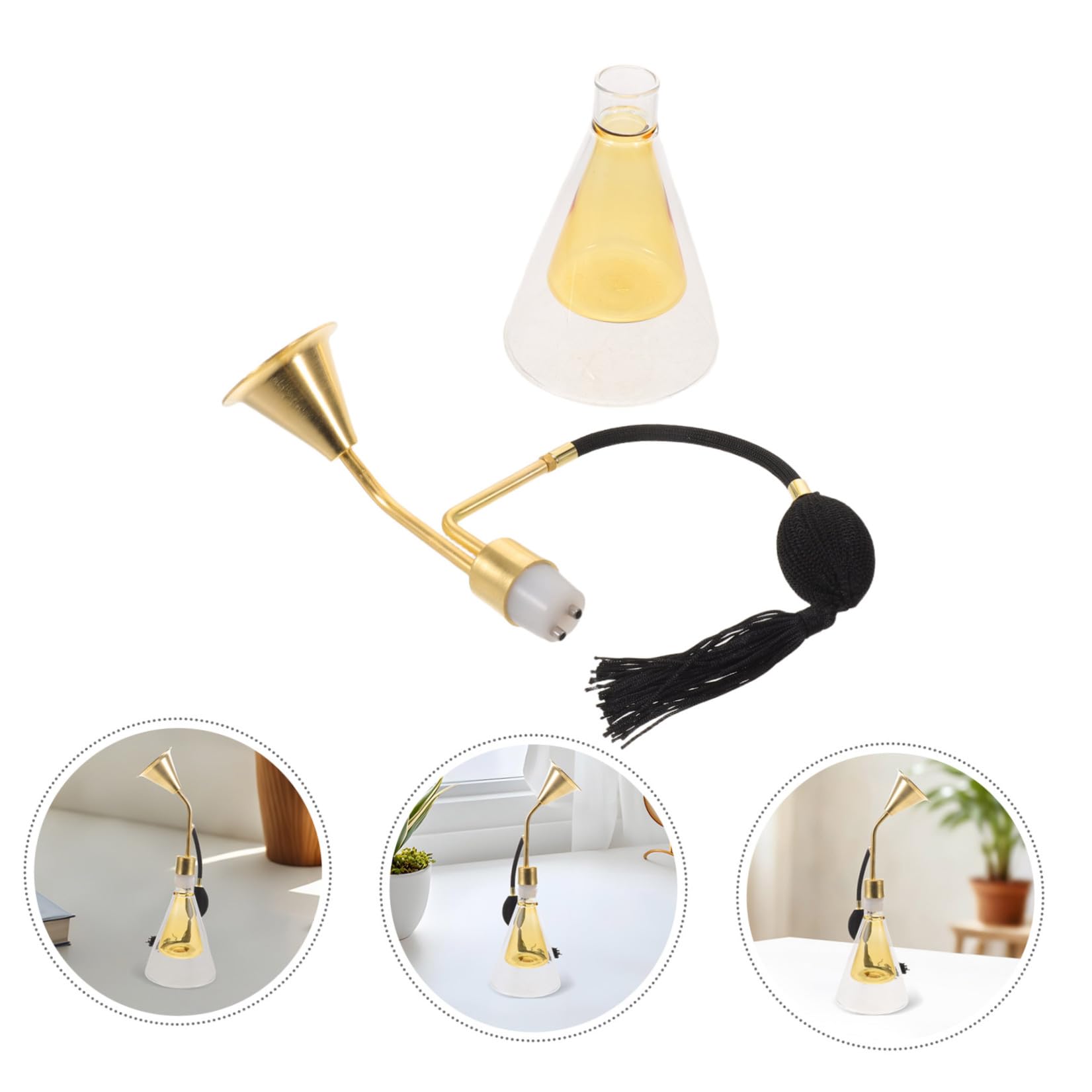Diffusore di Aromi in Vetro Oro con Design Portatile per Aromaterapia Oli Essenziali, Spazio Aroma Multilivello per Stanze Spa e Camere da Letto