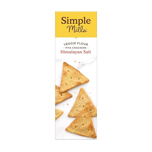 Miniatura 4 de Simple Mills Veggie Flour Pita Crackers, sal del Himalaya, sin gluten, veganas, bocadillos saludables, aptas para paleo, 4.25 onzas (paquete de 4)