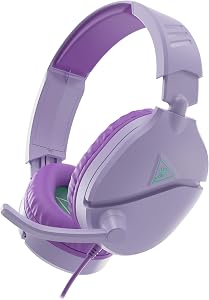 Casque de jeu Turtle Beach Recon 70 multiplateforme pour Xbox Series X S, Xbox One, PS5, PS4, PlayStation, mobile et PC avec 3.5mm - Micro flip-to-mute, haut-parleurs de 40mm, design léger, Lavande