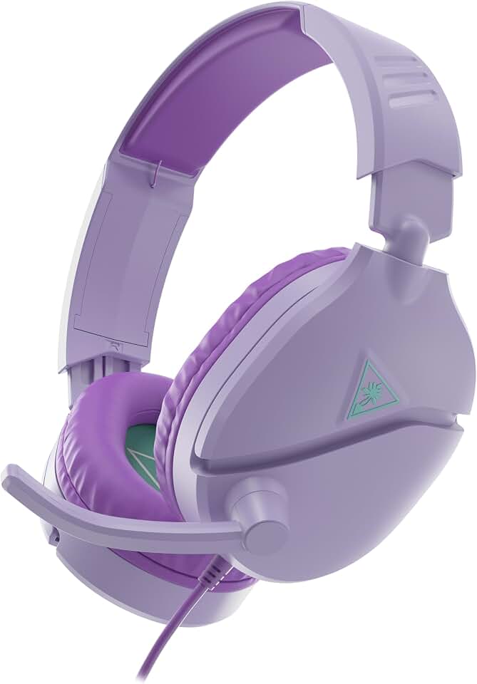 Turtle Beach Fone de ouvido multiplataforma com fio Recon 70 Lavender para PS5, PS4, Xbox Series X ou S, Xbox One e Mobile com conexão com fio de 3,5 mm, microfone flip-to-mute, alto-falantes de 40 mm