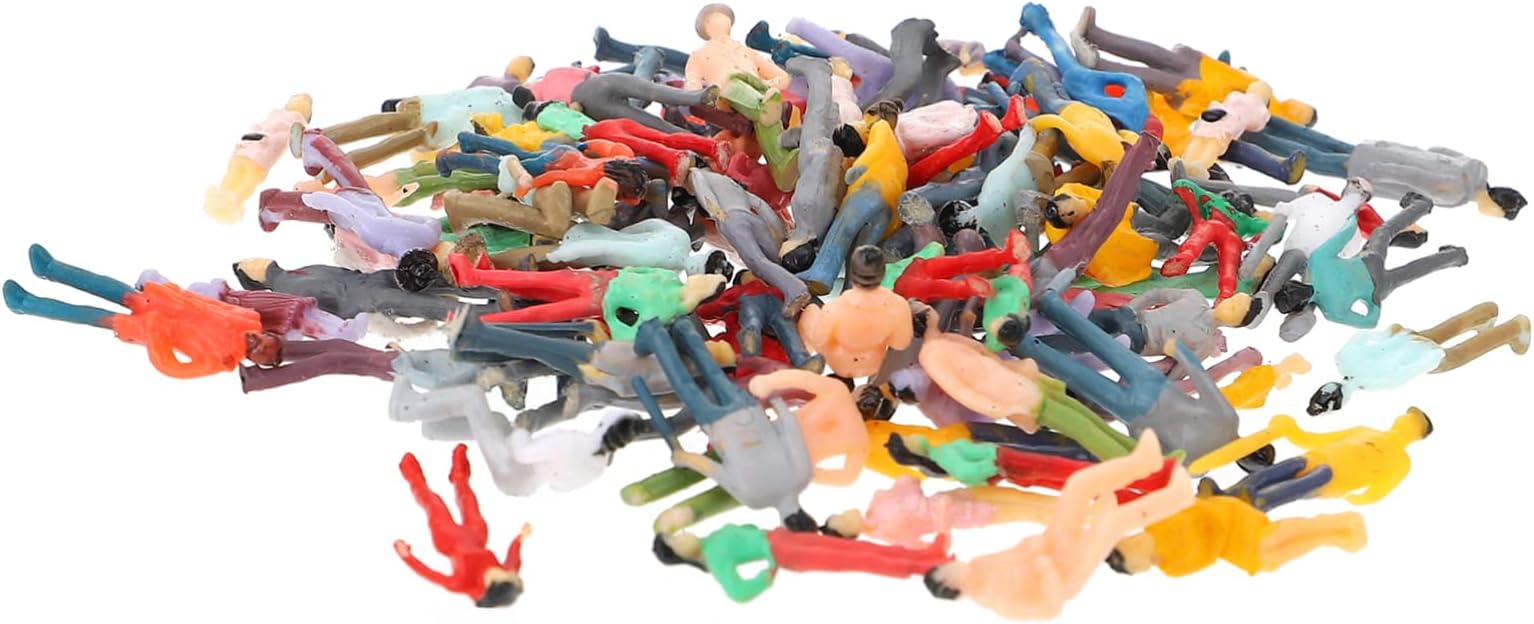 TEHAUX 100 Pcs Character Model Mini Figurines Mini Figurines for Miniature Kit Train Set Mini Human Figure Diorama People Figures Sand Table Human Models Plastic People Models