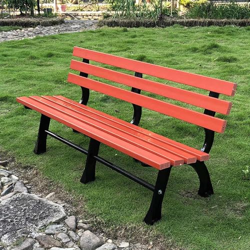 Banc de jardin avec dossier en bois massif et métal forgé élégant pour parc