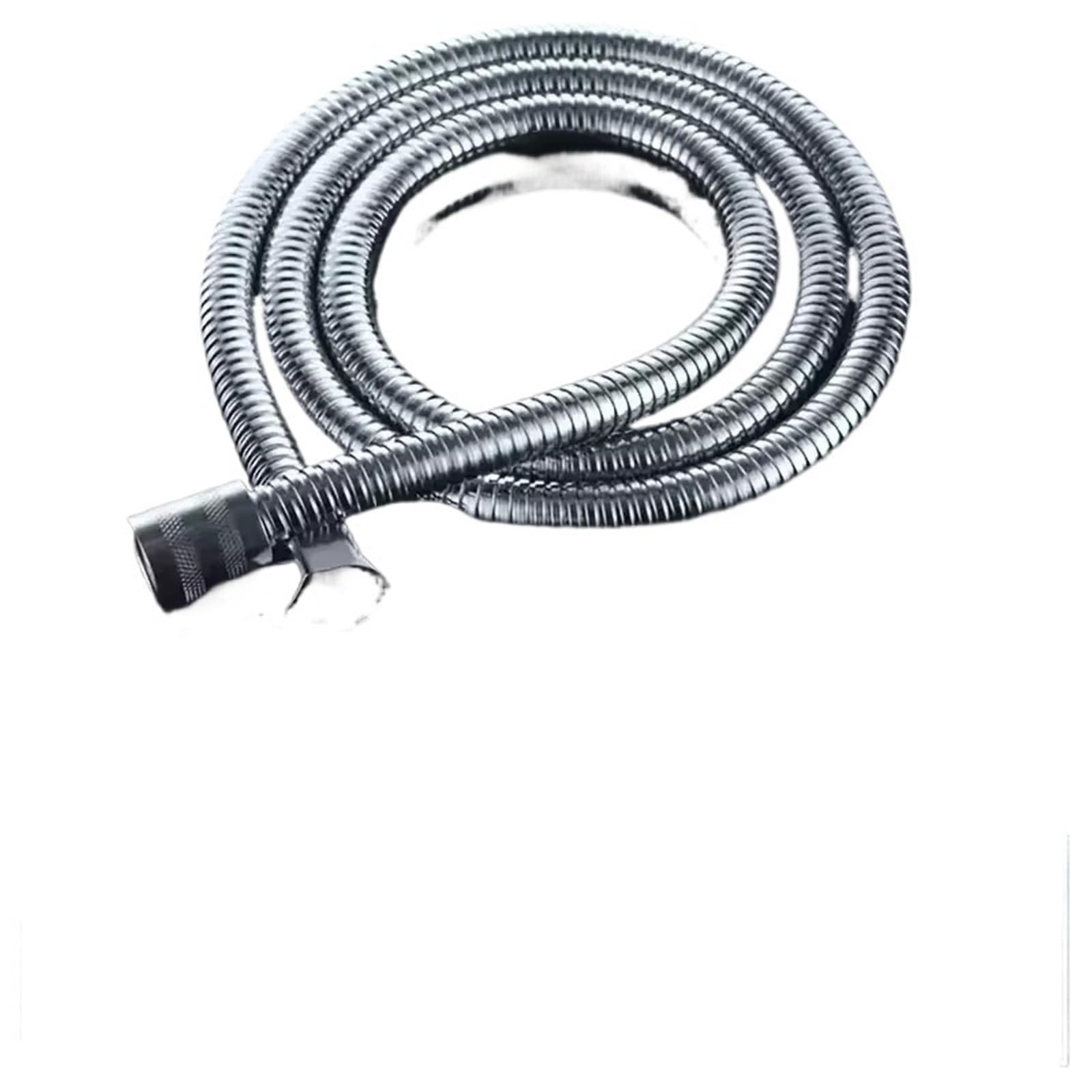 Ydhsikk 1.5M Silver Shower Hose, 304 Stainless Steel Flexible Water Supply Line Hose 1.5M 2M Silver(1.5M Silver)