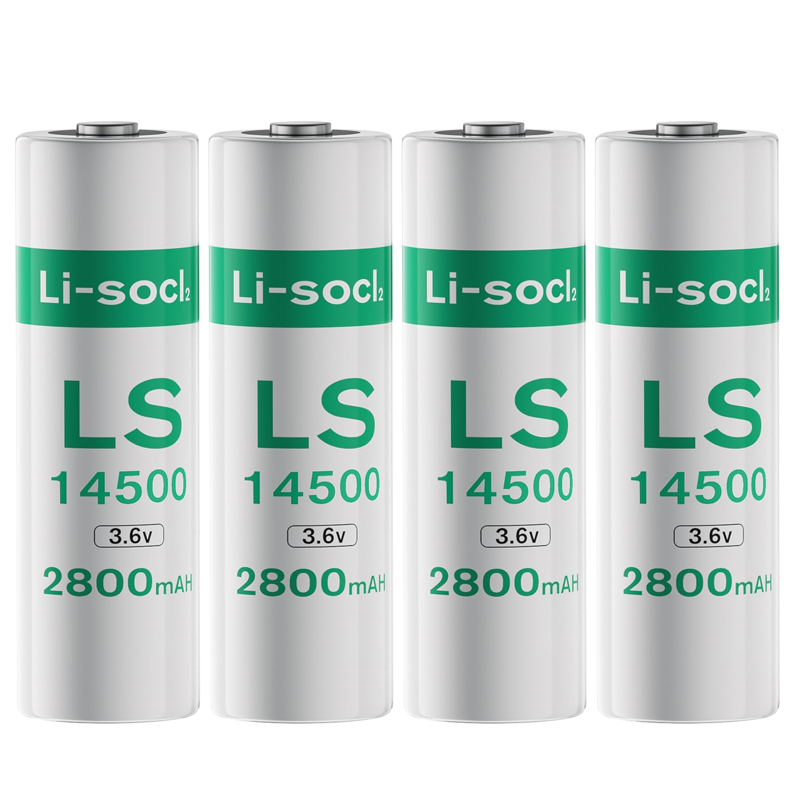 4 Stück LS1450O ER14505 Batterien, 2800 mAh 3,6 V AA Lithium-Batterien, Li-SOCL₂, nicht wiederaufladbar, ER1450O Akku für Wasser-Stromzähler, generische Batterie