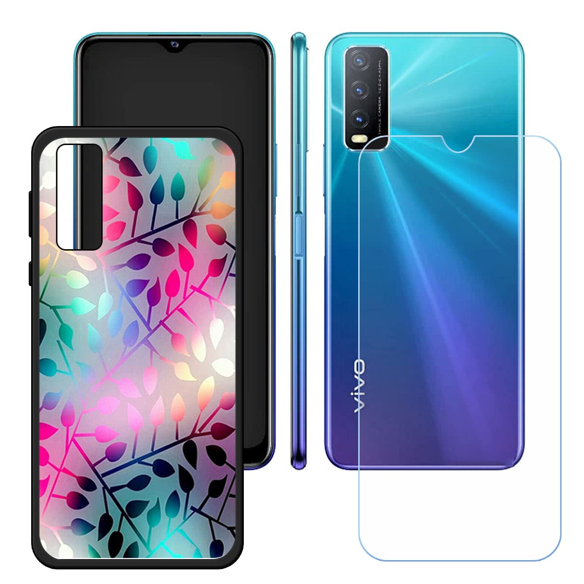 Case For Vivo Y20i V2027 Tempered Glass Screen Protector
