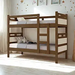 Beliche Compacta Solteiro Com Protetor Vira Duas Camas Seguras e Confortáveis (Legno/OffWhite)