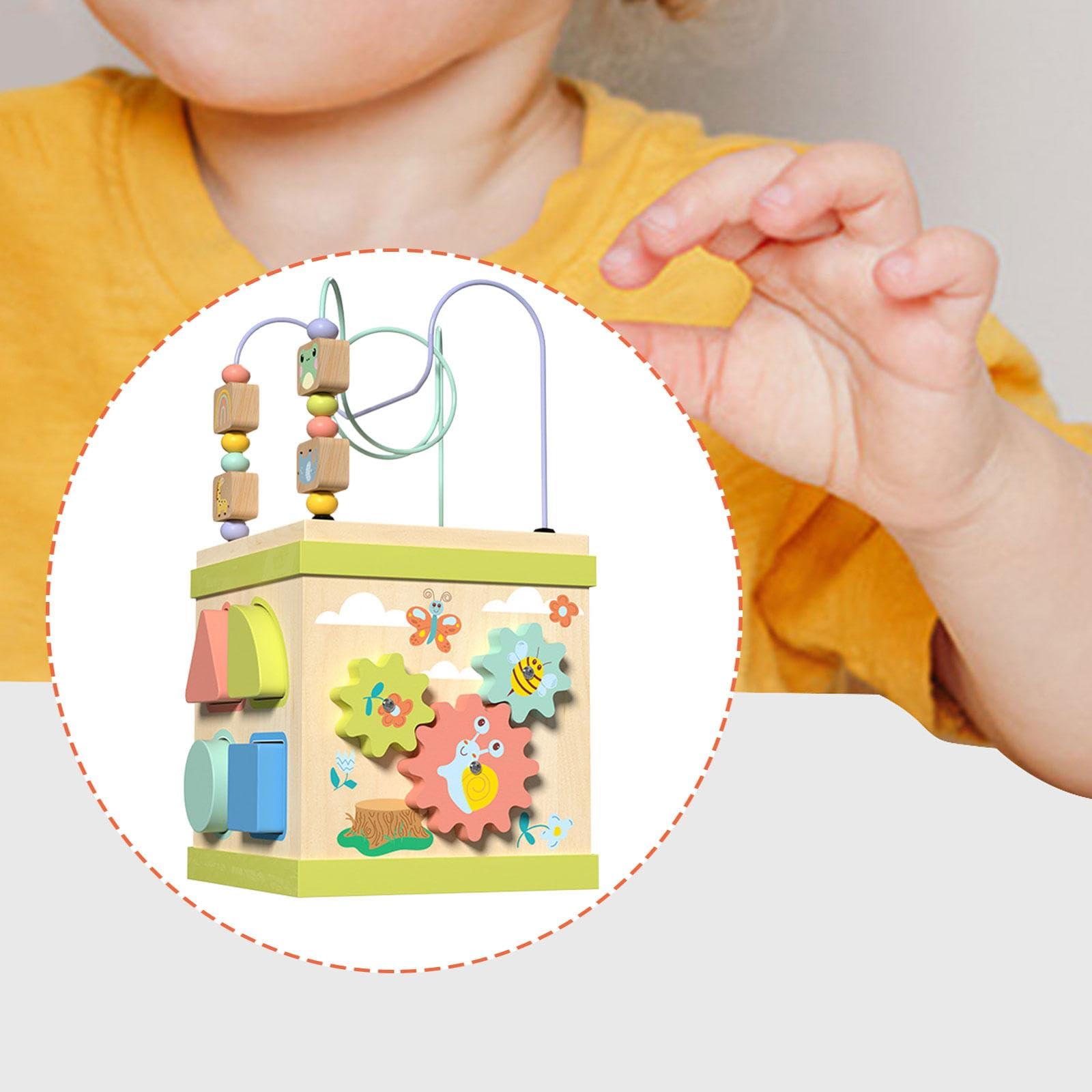 Cubo attività, giocattolo educativo per lo sviluppo personale, abbinamento di forme, riconoscimento di forme.