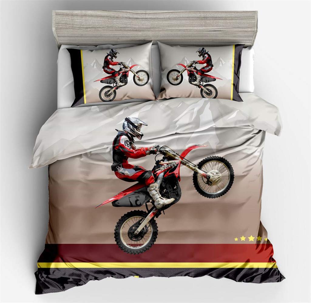 Housse de couette moto 220x240 anti-plis pour un lit toujours impeccable
