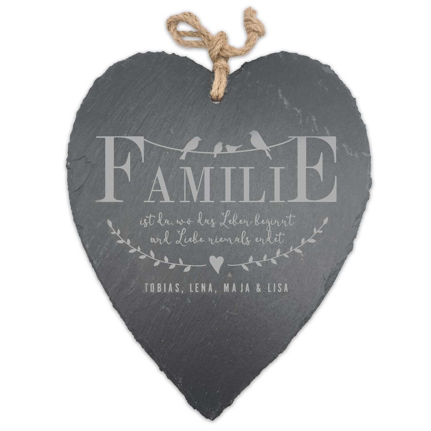 Spruchreif Piccolo cuore in ardesia con incisione, cuore in ardesia con scritta, decorazione da parete con scritte, targa per porta in ardesia, stile di vita