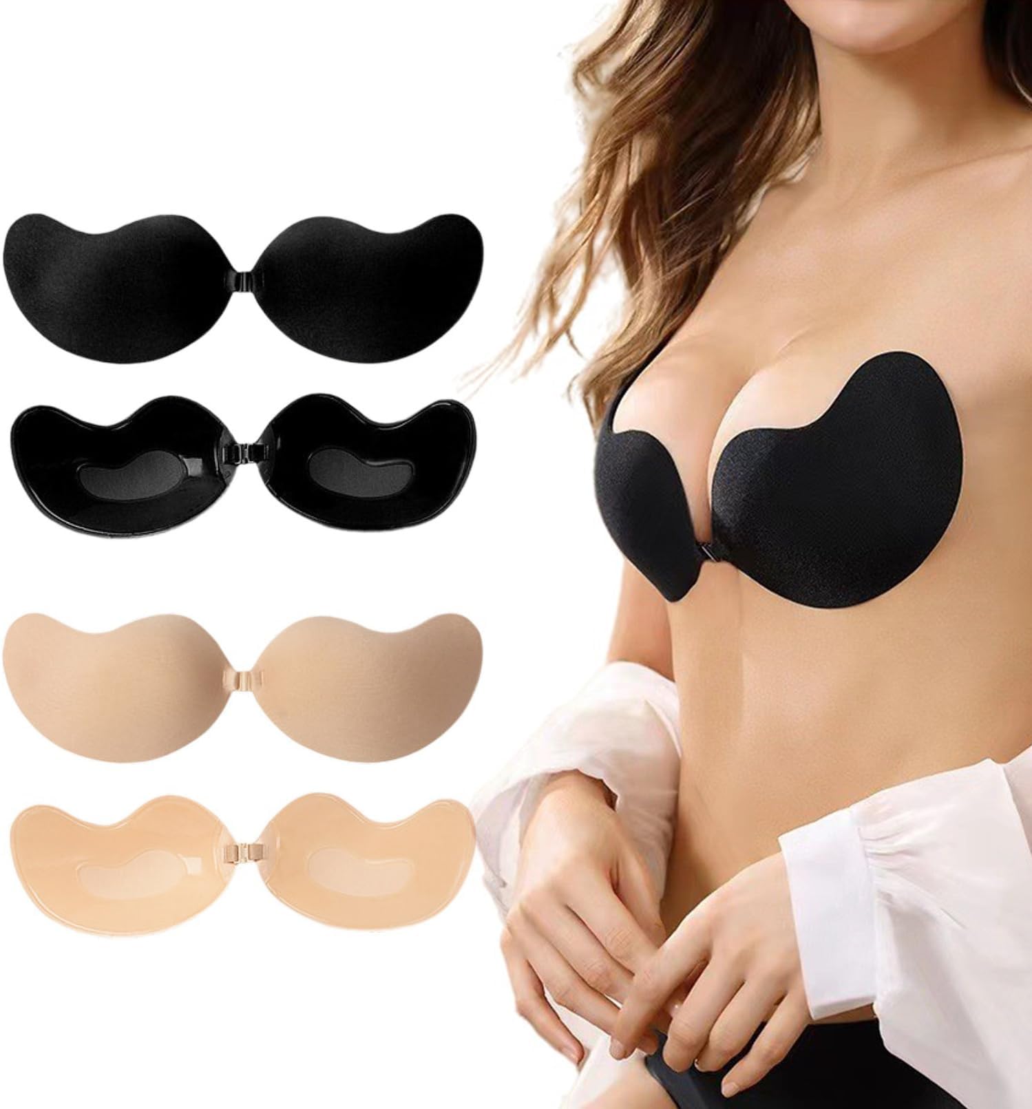 Knhorfad Deegnx - Push-Up Strapless Bra, Sticky Bra Backless Strapless Bra Push Up, Invisible Lift up Bra Self-Adhesive