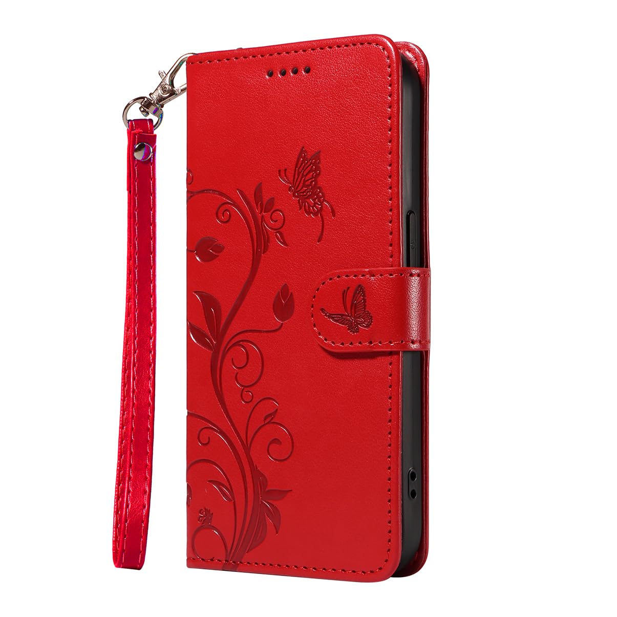 FMPCUON Cover per Xiaomi 12 Pro Custodia,Portafoglio a Libro in Pelle Flip Cover,Magnetica protezione Wallet Case,Antiurto in TPU con 9 Slot per Schede Supporto,Rosso
