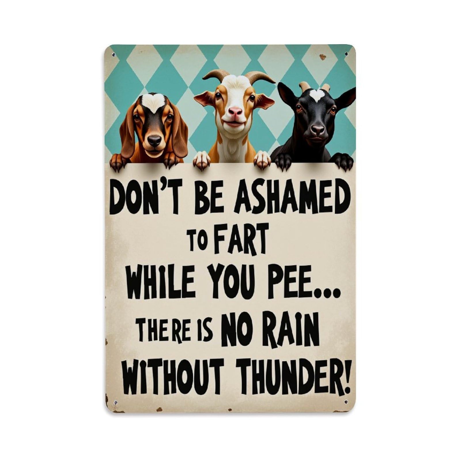 Animal Faces With Sign Vintage Tin Sign Retro Metal Wall Decor Metal Poster, Home Bar Garage Farmhouse Cafe Wall Art Decoration 8x12Inches