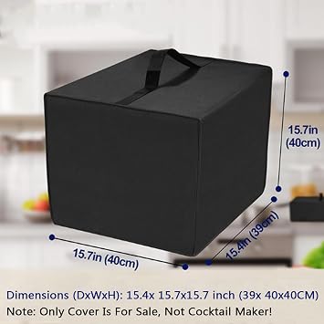 Cocktail Machine Cover Waterproof, Dustproof Cocktail Maker Protective Cover with Pocket, Drink Maker Covers for Cocktails Capsules (Black)