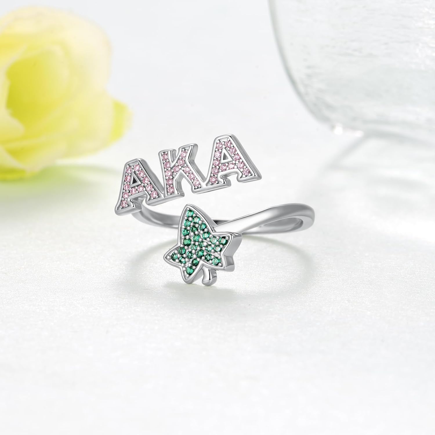 AKA Sorority Gifts for Women 925 Sterling Silver AKA Rings AKA Paraphernalia Jewelry for Women