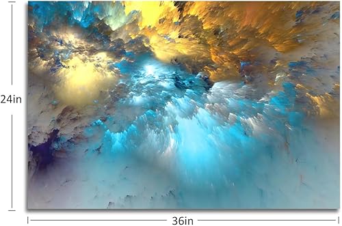 Miniatura 787 de Lienzo artístico para pared, pinturas de arte abstracto, fantasía azul, grafiti colorido sobre fondo blanco; decoración artística moderna para sala