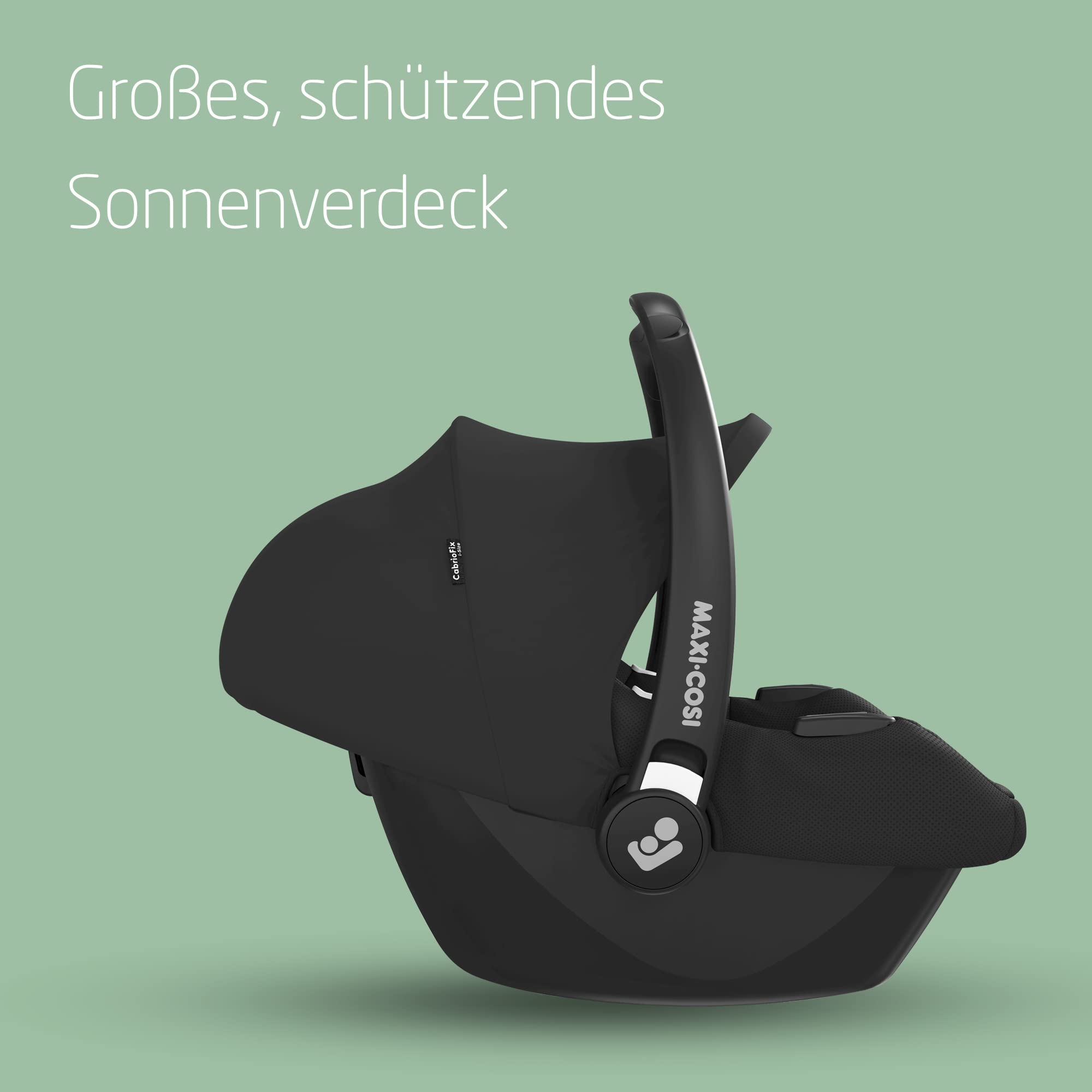 Maxi-Cosi CabrioFix i-Size Babyschale 0-12 Monate 12 kg leichter Kindersitz Sonnenverdeck Essential Black