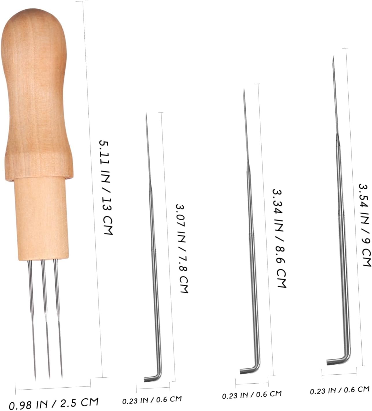PLAFOPE Felting Needles Wool Felting Tools Punch Needles Wooden Handles for DIY Craft