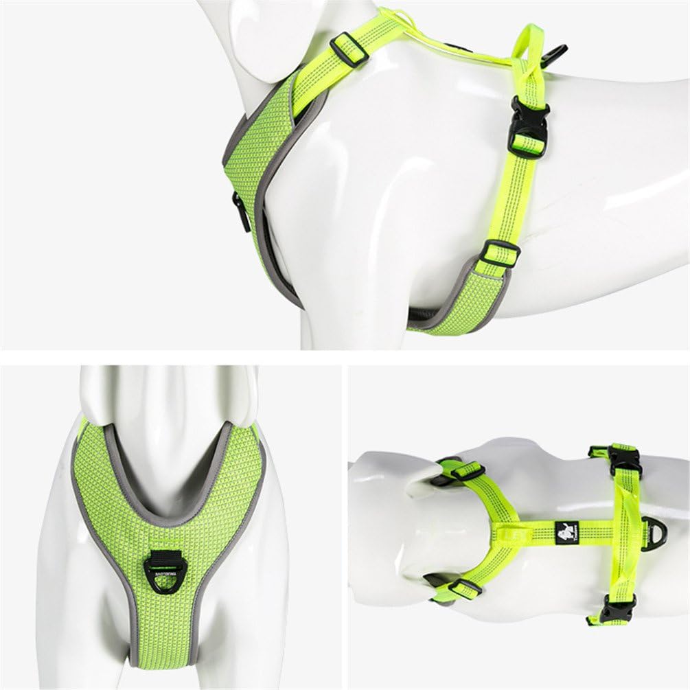WINHYEPET True Love Dog Harness Reflective for Small Medium Large Dogs,Pet Vest Quick Fit Release Adjustbale for Running Walking Padded Soft Mesh Dogs Easy Control Pets TLH6071(Neon Yellow,XS)
