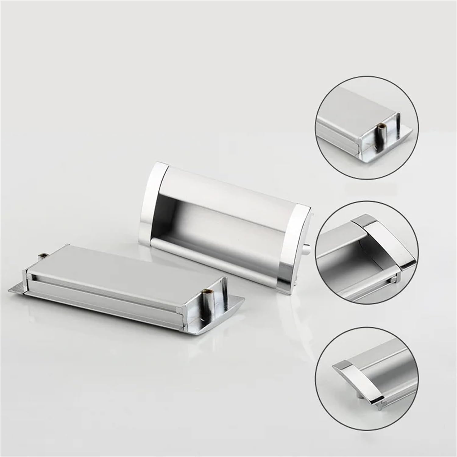 Aluminum Alloy Hidden Finger Drawer Pull Handle Furniture Concealed Flush Recessed Embedded 1Pcs(96MM)