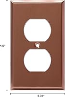 Vista 149 de ENERLITES Placa de pared de metal dúplex para receptáculos, cubierta de salida de acero inoxidable, resistente a la corrosión, tamaño de 1 banda