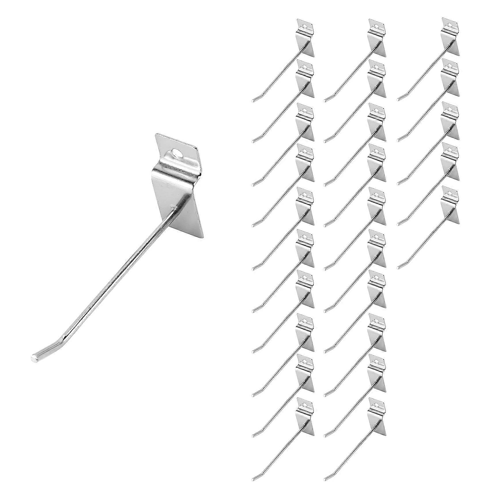 JOYHAPPST Details About 25 x Slatwall Single Hook Pin Shop Display Fitting Prong Hanger 4'