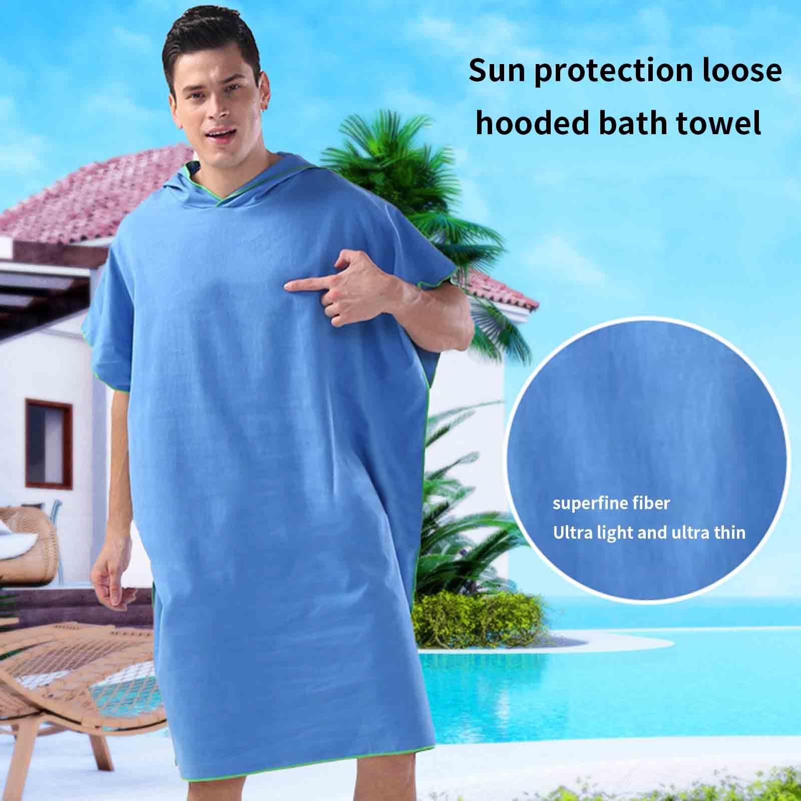 JUSHZ Grande Serviette De Bain Drap De Bain Linge De Bain Serviette De Plage Microfibre Grande Taille Blanche Plage Femme Peignoir Portable Capuche Séchage Rapide Adult (Red,109x88CM)
