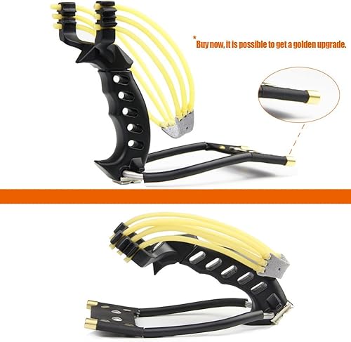 Miniatura 8 de Tirachinas, Tirachinas Profesional de Caza con Soporte de Muñeca y Bandas de Lanzamiento Resistentes, Catapulta de Alta Velocidad..