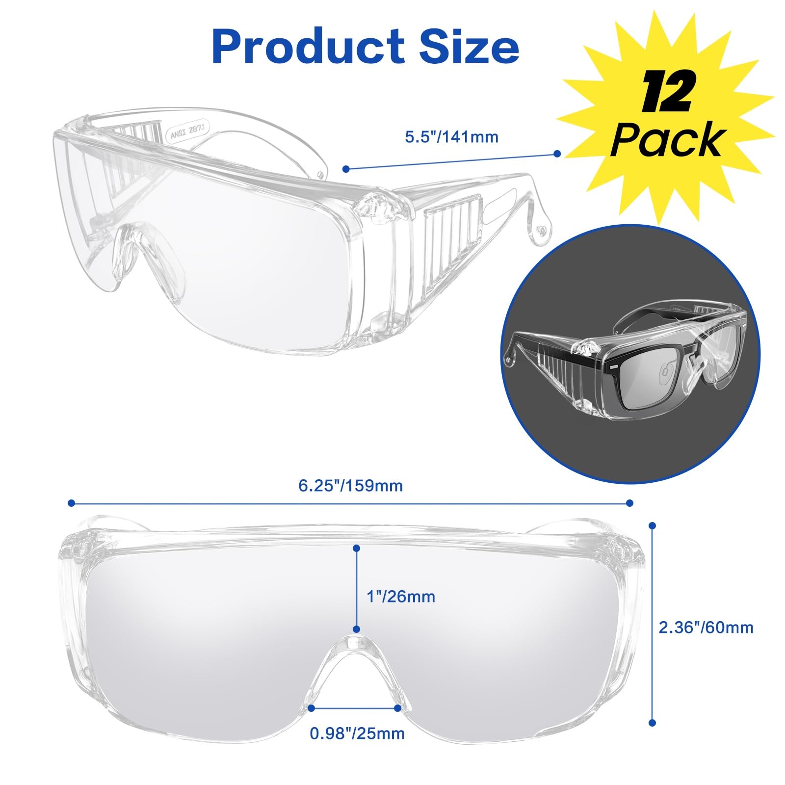Okulary ochronne na okulary, okulary ochronne