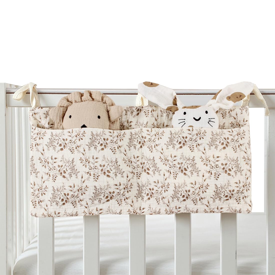 Borsa Appendere per Lettino, Tasca Portaoggetti Letto Pannolino Organizzatore Tasche Organizer per Cameretta dei Bambini Culla Organizzatore Culla Caddy per Riporre Vestiti Pannolini Giocattoli