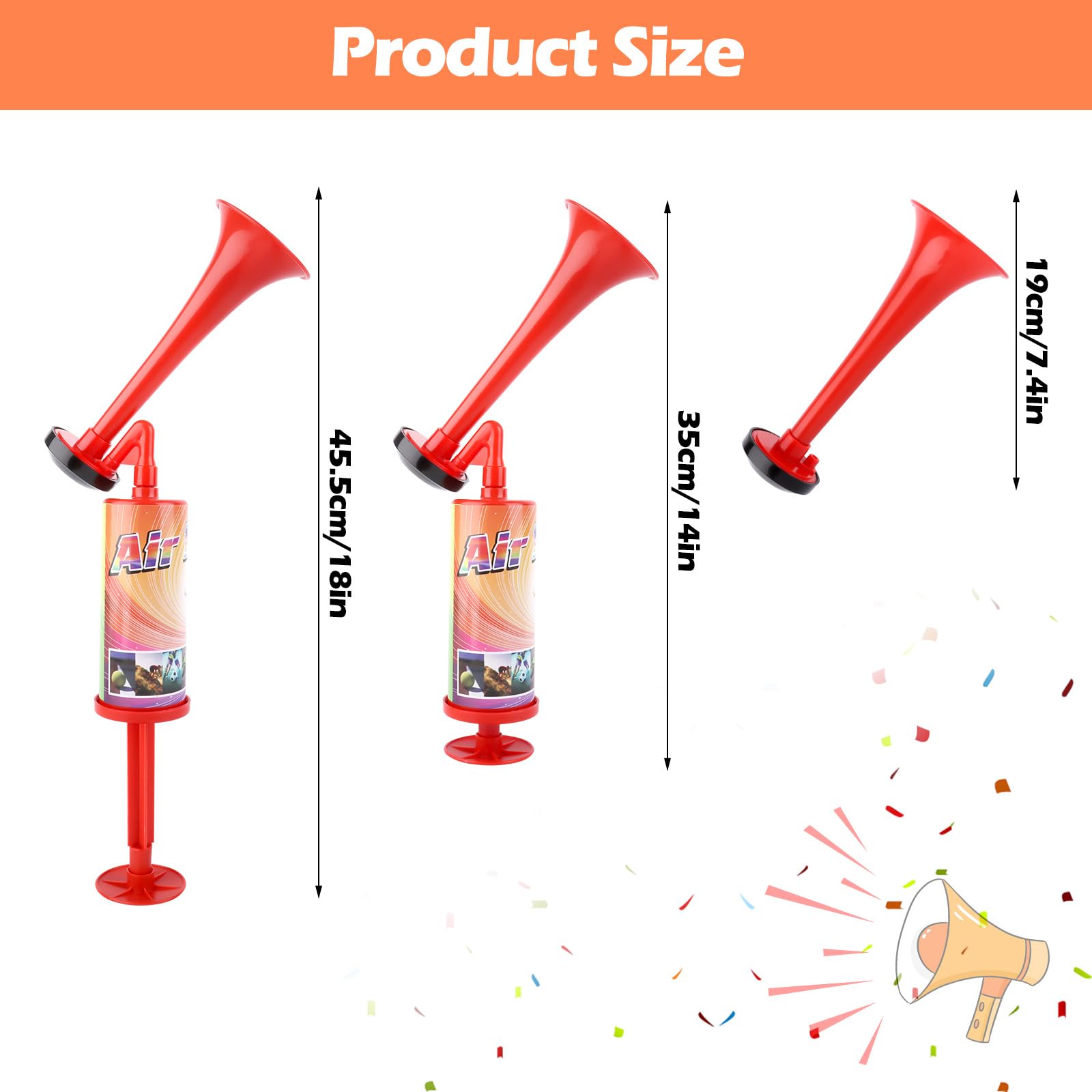 Bocina Aire Comprimido, Bocina Manual Air Horn, para Estadios, Seguridad Bocina Fiestas y Eventos Deportivos Rojo