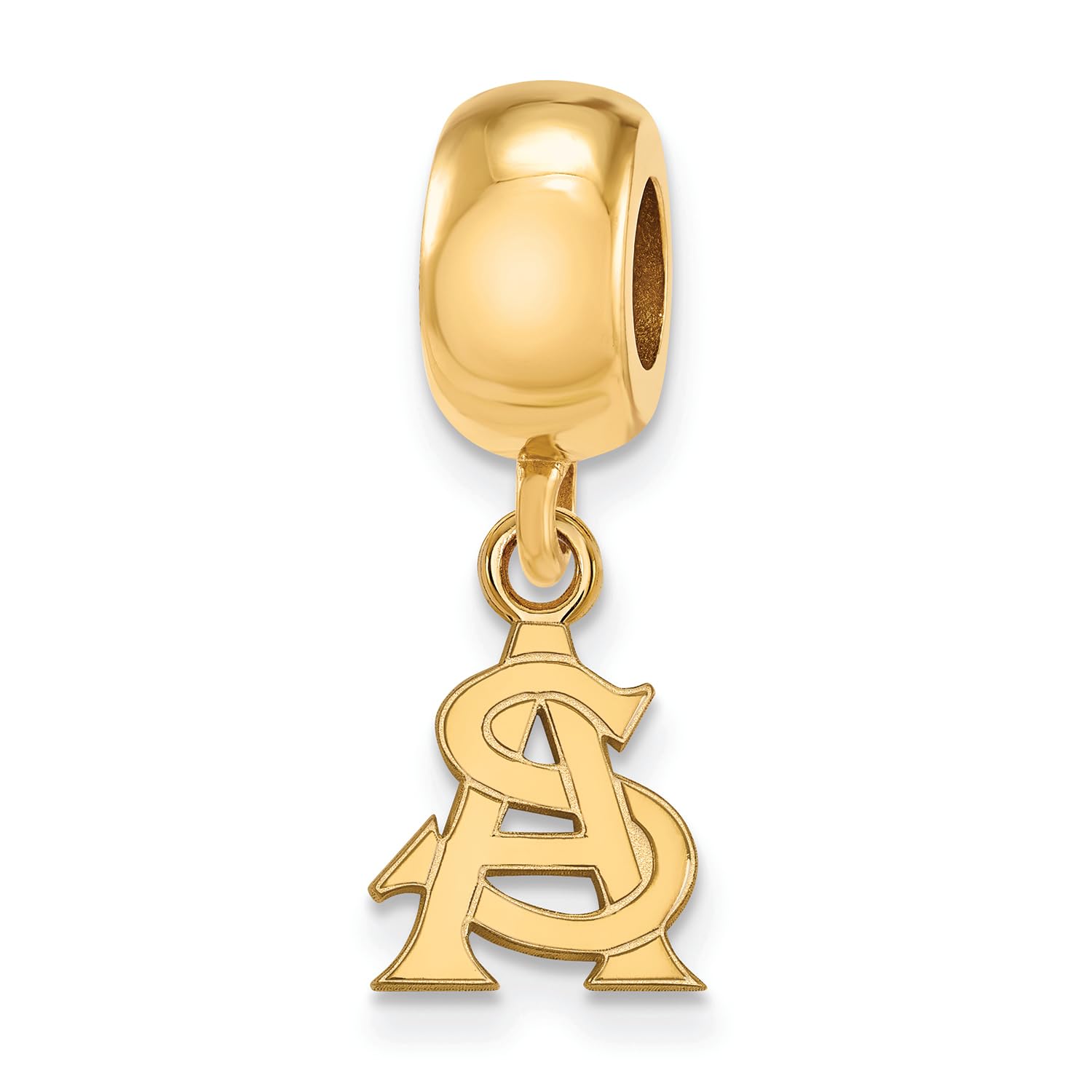 Arizona State Bead Charm Extra Small (3/8 Inch) Dangle (Gold Plated)