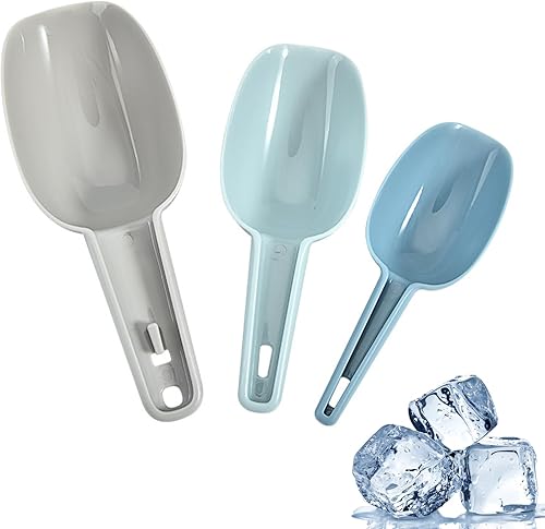 Cuchara de hielo para congelador (3 unidades), cuchara de comida para perros, cuchara de hielo 3 en 1, cuchara de palomitas de maíz para bufé de