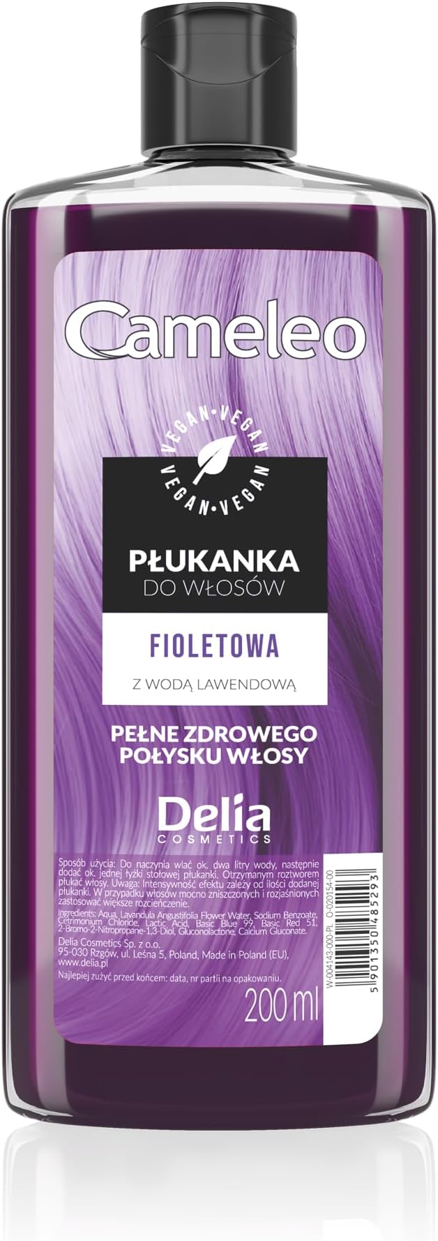 Cameleo - Purple Hair Toner with Lavender Water - Semi-Permanent Hair Colour - Purple Shades Without Yellow Tint for Blonde, Platinum Blonde & Grey Hair - Purple Hair, Colour & Care - Paraben-Free -