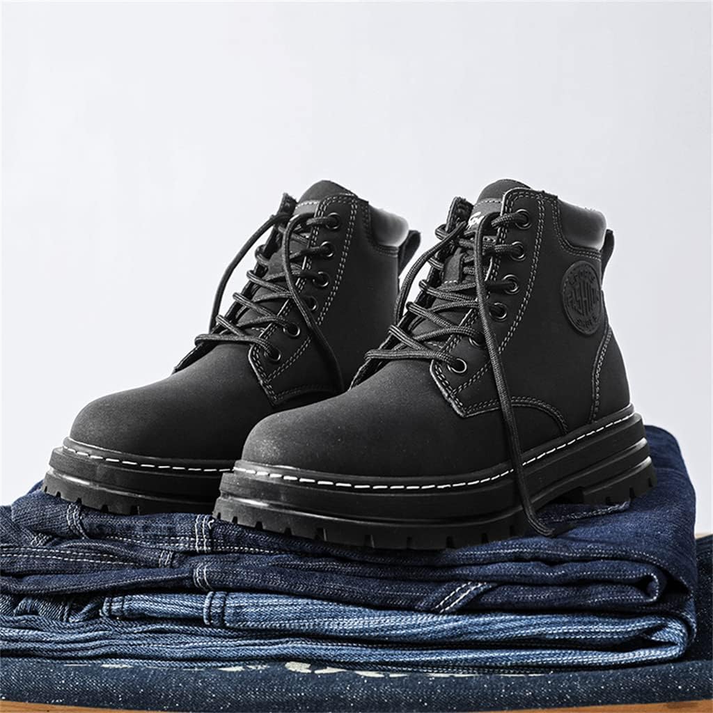 Veslexth Women's Waterproof Lace-Up Ankle Boots with Fur Lined Comfortable Insole Round Toe Winter Snow Shoes for Working Hiking Motorcycle Casual Boot