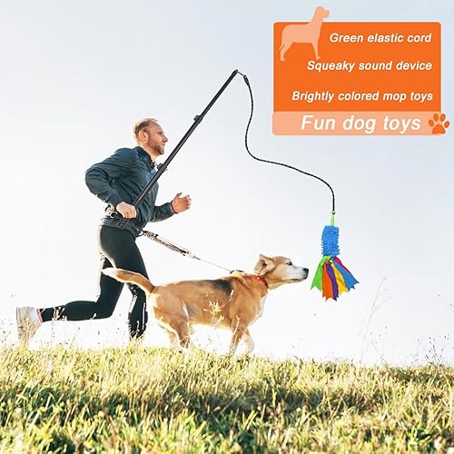 Miniatura 6 de ASOCEA Poste de coqueteo para perros, varita extensible interactiva, juguetes interactivos para perros, palo de coqueteo para mascotas con