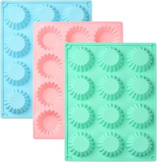 3 pcs 3 Colors Peanut Butter Cup Theme Silicone Fondant Molds Fat Bomb Muffin Cup Dessert Baking Molds for DIY Cake Chocolate Pudding Jelly Ice Candy Resin Craft Decor