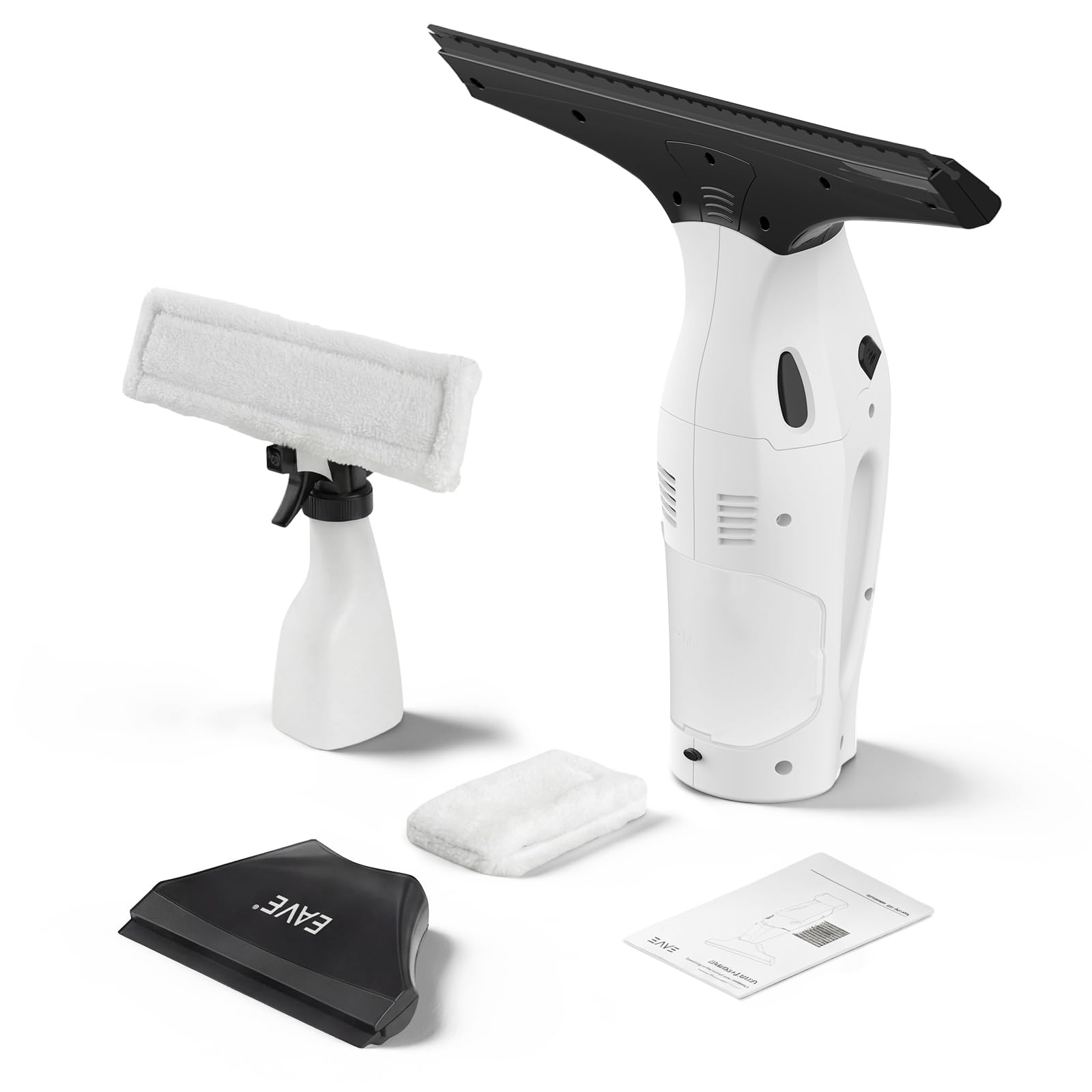 Eave Window Vac Kit, Window Cleaning Equipment with 17cm & 28cm Suction Nozzles, 2000pa Window Vacuum Cleaner Cordless with 45min Battery Life & 270ml Water Tank, Suitable for Windows, Mirrors, WC07