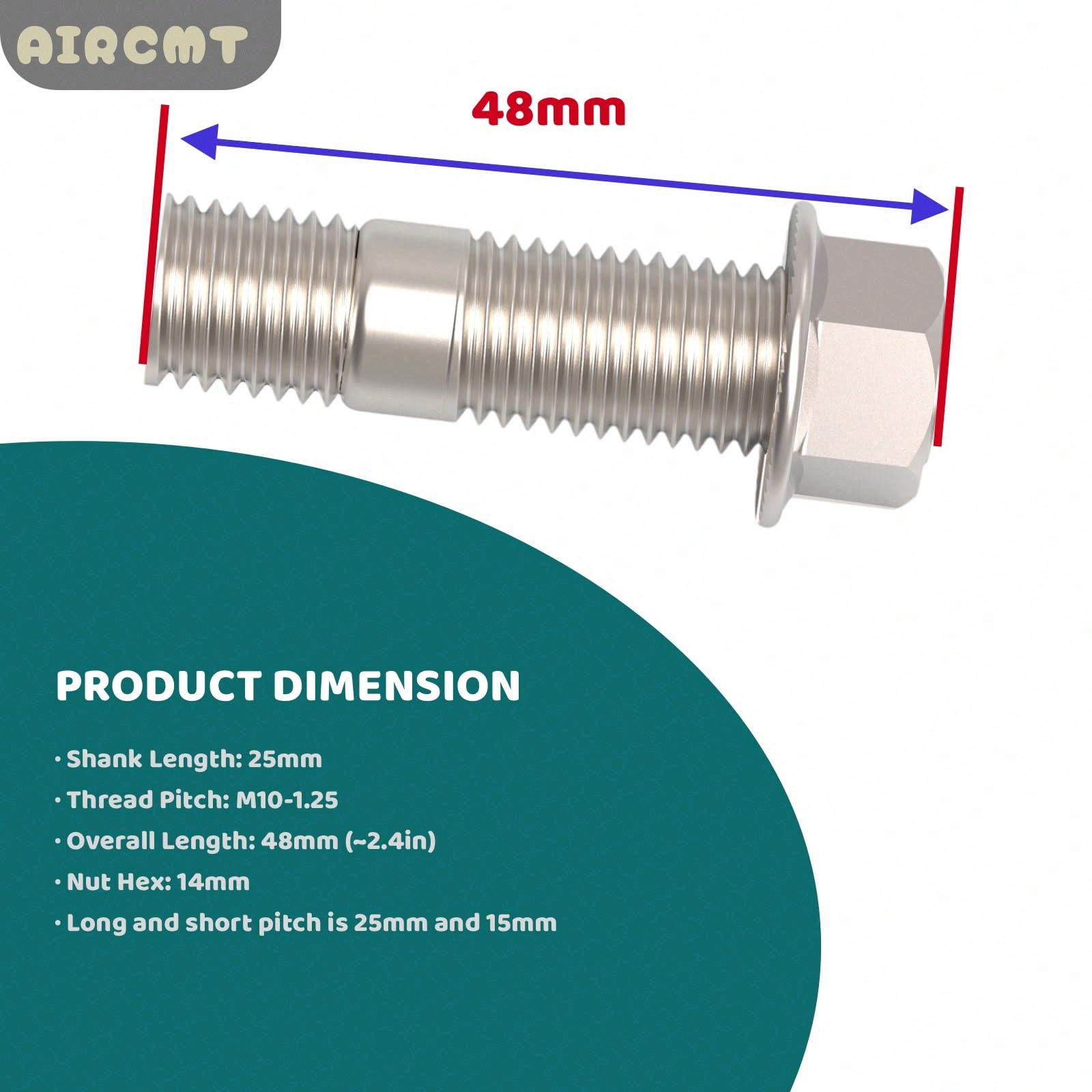 Amazon.co.jp: AIRCMT M10-1.25x48mm エキゾーストマニホールド