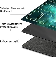 Vista 34 de Tapete de juego MTG cosido de alta calidad con zonas y respaldo de goma antideslizante, tapete de juego TCG de 24 x 14 pulgadas para MTG y otros Dkt