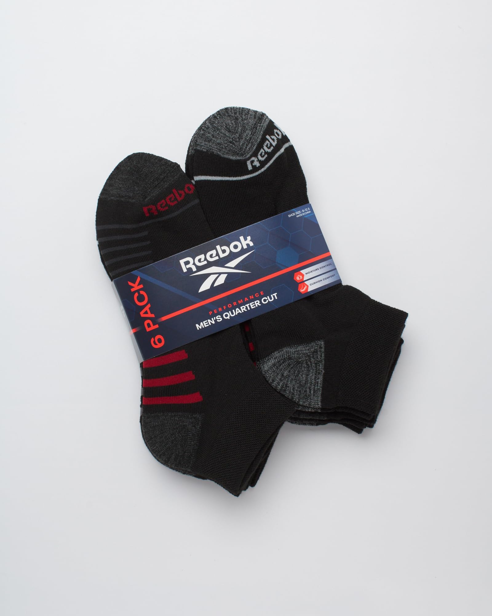 Reebok - Calzini sportivi da uomo, 6 pezzi