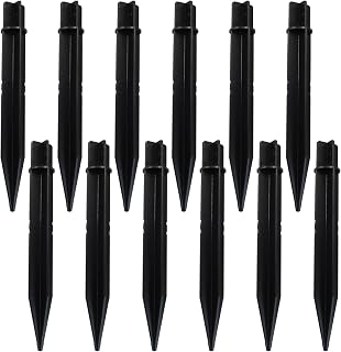 Bonsicoky 12 Pack 8.3 Inch ABS Ground Spikes for Solar Lights - Fits 0.83 Inch Poles - Durable Plastic Stakes for Garden Pathways
