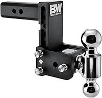 B&W Tow & Stow TS10037B Adjustable Dual Ball Mount Hitch - 2" Receiver, 2" & 2-5/16" Balls, 5" Drop, 10K GTW, Stows Away